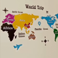 Colourful World Map