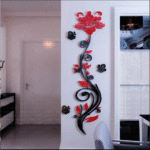 Rose flower vinee acrylic wall sticker