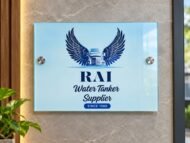 Reverse Printed Glass Logo Sign